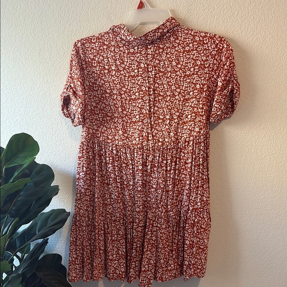 Ces Femme Rust Floral Mini Dress Large - Picture 5 of 5
